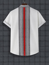 Block Short Sleeve Lapel Button Up Shirt - MyEmpired