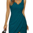 Solid V Neck Ruched Dress, Casual Sleeveless Dress, Women&
