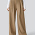 Solid Color Wide Leg Pants, Casual Pleated Loose Pants For Spring & Summer, Women&