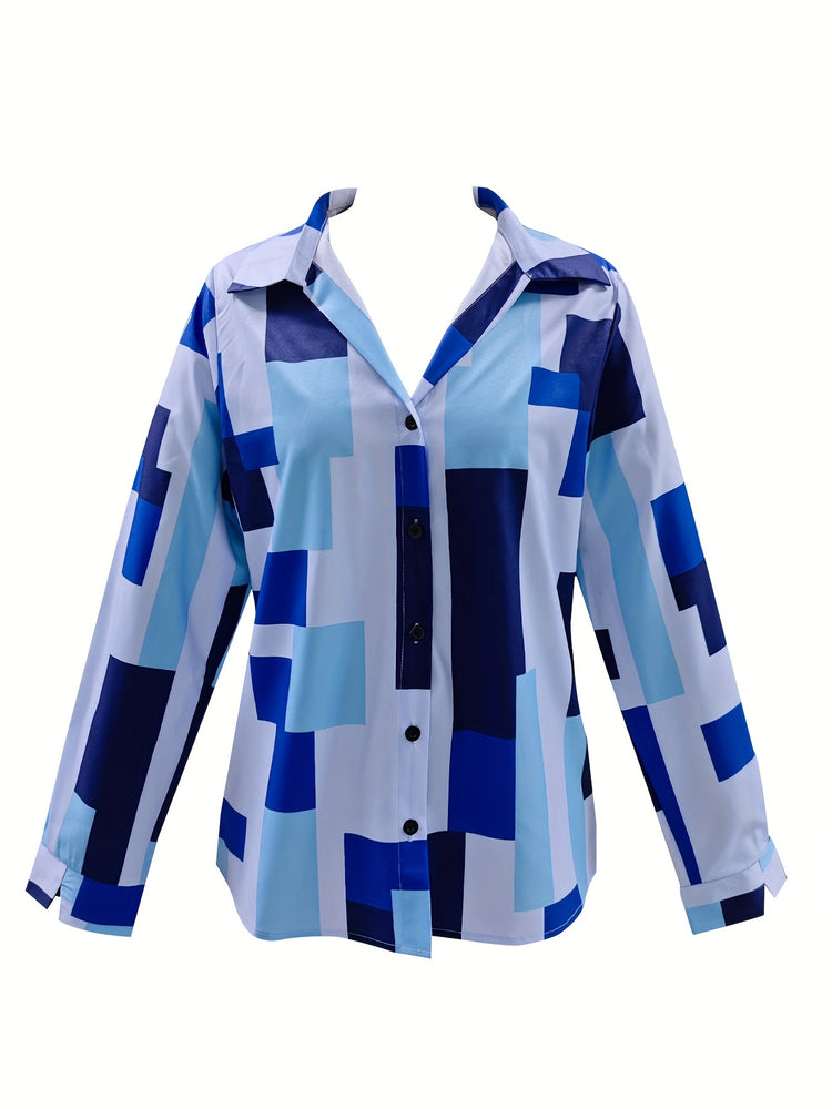 Color Block Button Front Shirt - MyEmpired