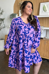 Double Take Full Size Printed Ruffle Hem Dress with Pocket - MyEmpired