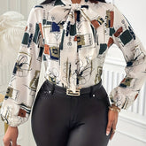 Elegant Geometric Print Blouse - MyEmpired