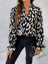 Leopard Print Notch Neck Blouse - MyEmpired