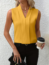 Chic V-neck Blouse, Elegant Sleeveless - MyEmpired