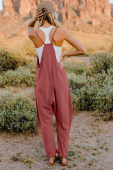 Double Take Full Size V-Neck Sleeveless Jumpsuit with Pockets - MyEmpired