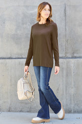Basic Bae Full Size Round Neck Long Sleeve Top - MyEmpired