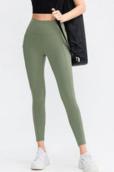 Wide Waistband Slim Fit Long Sports Pants with Pocket - MyEmpired
