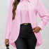 Solid Color Button Front Shirt, Elegant Long Sleeve Shirt For Spring & Fall, Women&