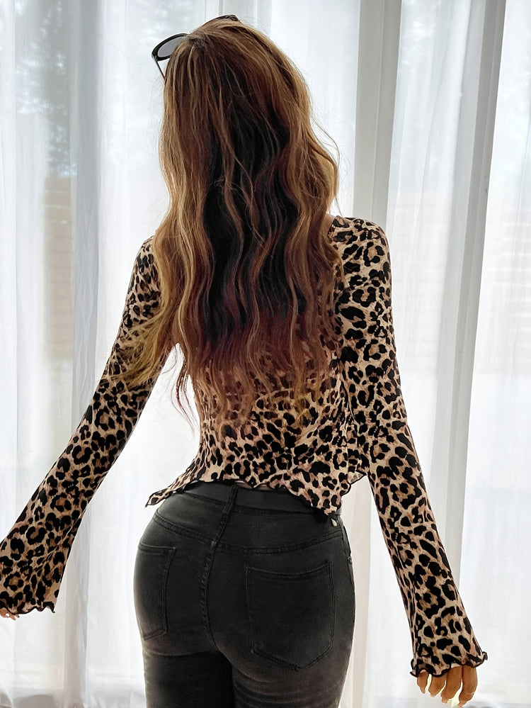 Elegant Leopard Print Off-Shoulder - MyEmpired