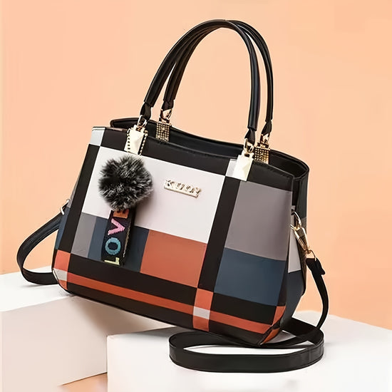 Grid Patterned Shoulder Bag - MyEmpired