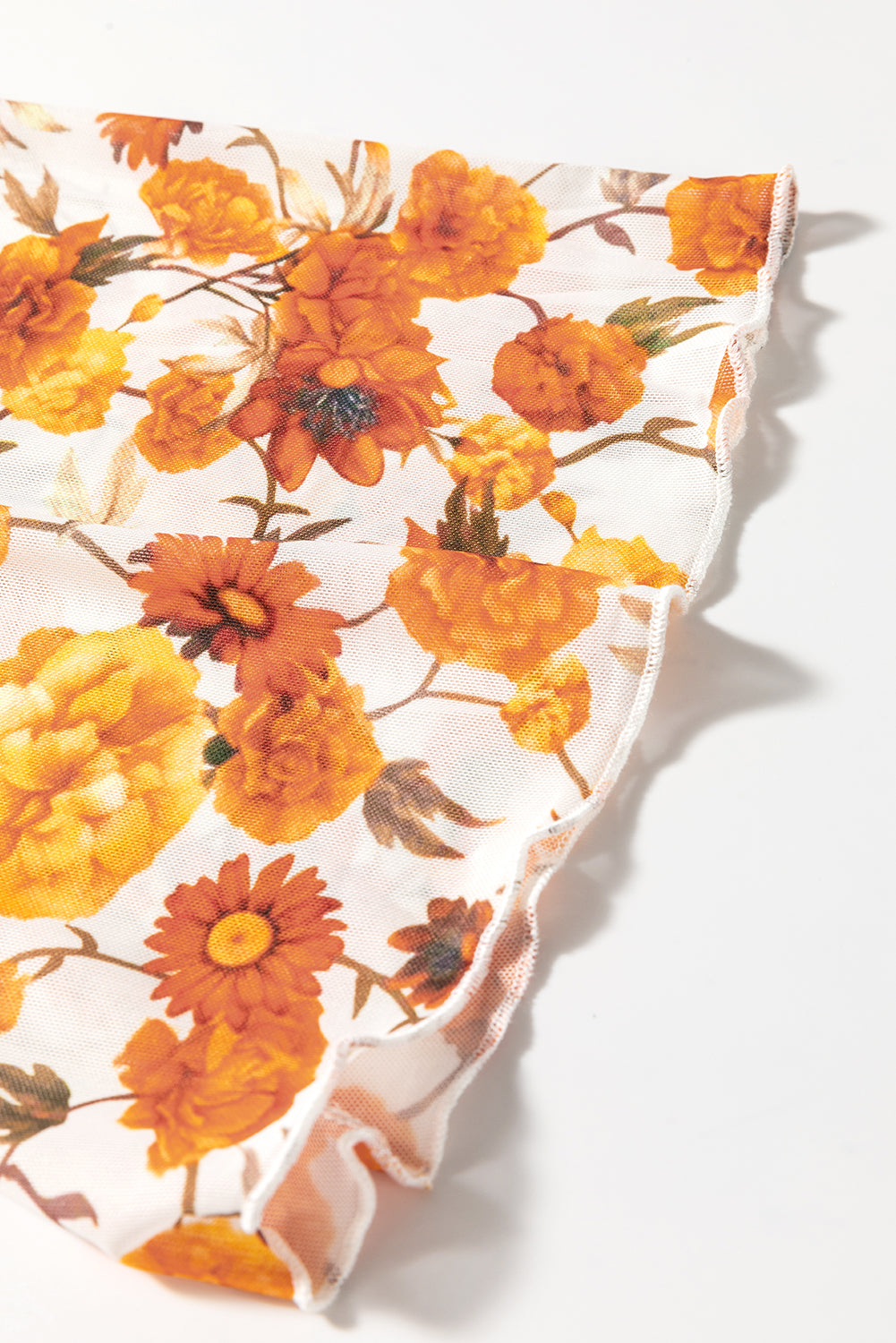 Printed Mock Neck Flare Sleeve Top - MyEmpired