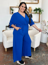 Double Take Full Size Surplice Wide Leg Jumpsuit with Pockets - MyEmpired