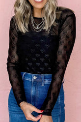 Bow Round Neck Long Sleeve Top - MyEmpired