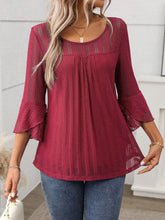 Round Neck Three-Quarter Sleeve Top - MyEmpired