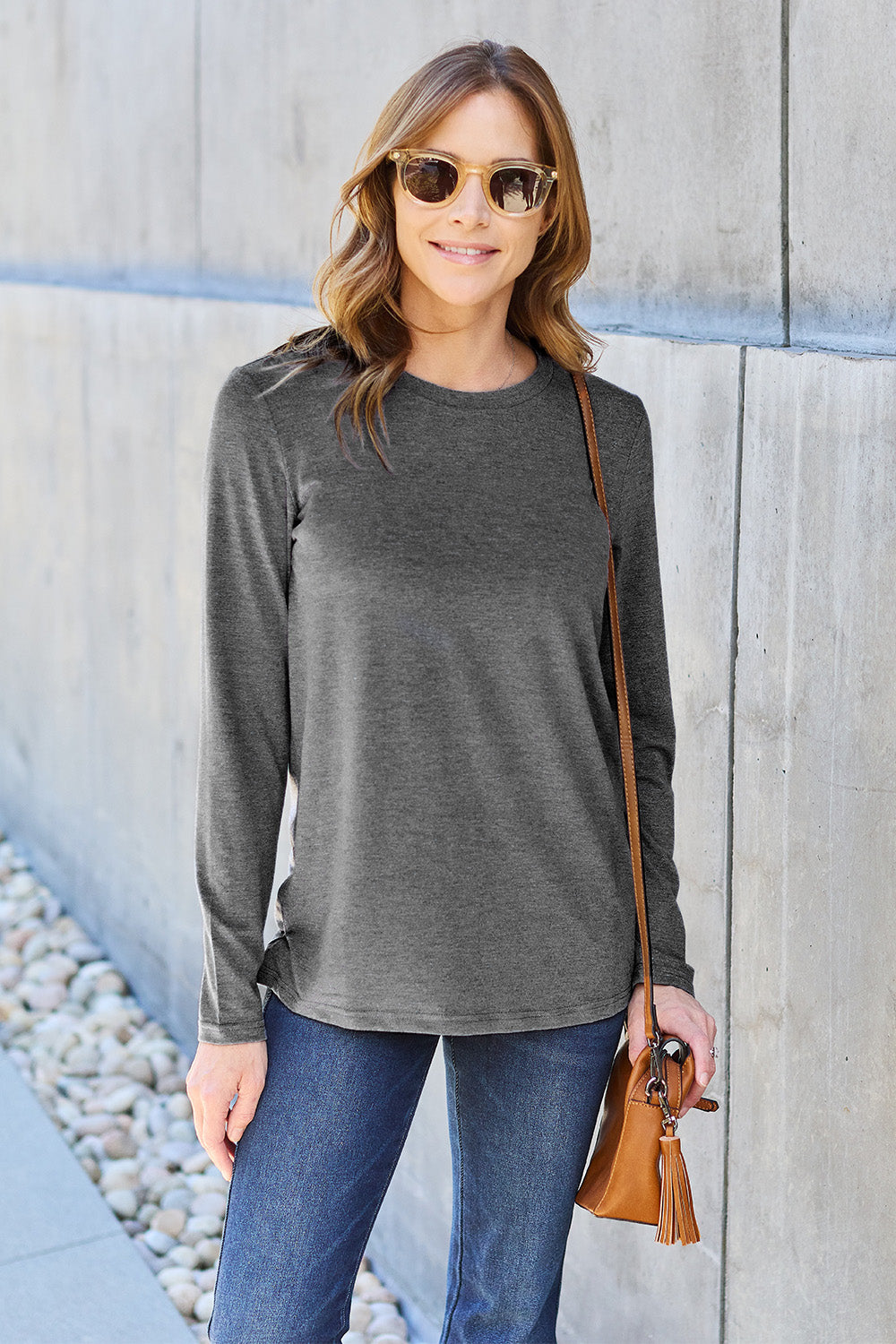 Basic Bae Full Size Round Neck Long Sleeve Top - MyEmpired