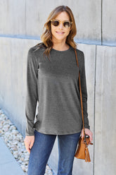 Basic Bae Full Size Round Neck Long Sleeve Top - MyEmpired
