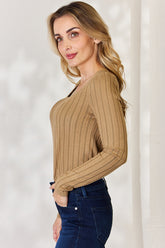 Basic Bae Full Size Ribbed Long Sleeve T-Shirt - MyEmpired