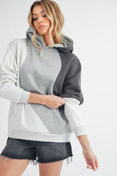 Aemi + Co Color Block Hoodie with Kangaroo Pocket - MyEmpired