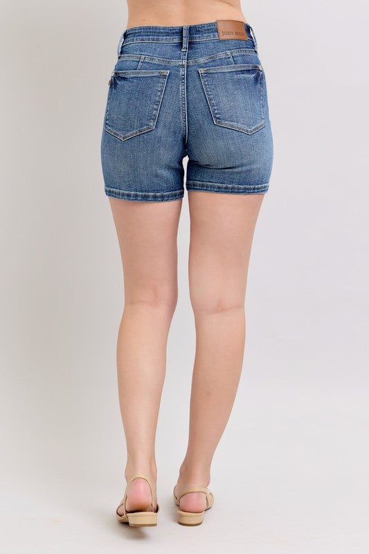 Judy Blue Full Size High Waist Denim Shorts Plus Size - MyEmpired