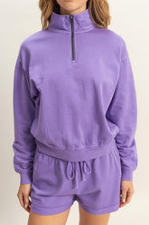 HYFVE Quarter Zip Drop Shoulder Sweatshirt - MyEmpired
