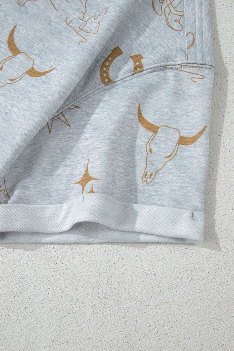 Printed T-Shirt and Elastic Waist Shorts Set - MyEmpired