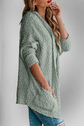 Double Take Pocketed Open Front Long Sleeve Cardigan - MyEmpired