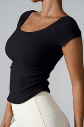 Round Neck Short Sleeve Active T-Shirt - MyEmpired
