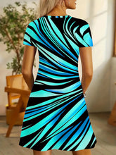 Multicolor Short Sleeve Dress - MyEmpired