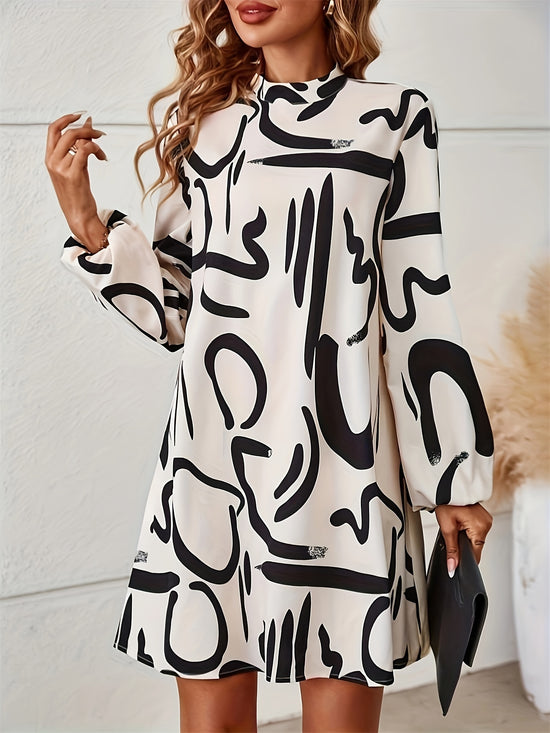 Brush Crew Neck Loose Dress - MyEmpired