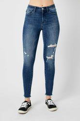 Judy Blue Full Size High Waist Distressed Skinny Jeans - MyEmpired