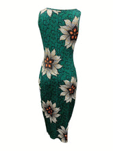 Floral Print Crew Neck Tank Dress - MyEmpired