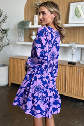 Double Take Full Size Printed Ruffle Hem Dress with Pocket - MyEmpired