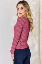 Basic Bae Full Size Ribbed Long Sleeve T-Shirt - MyEmpired