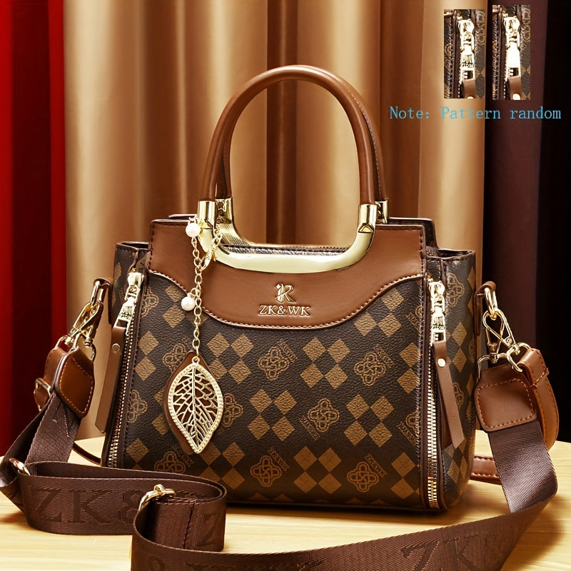 Vintage PU Crossbody Bag, Retro Shoulder Bag, Women&