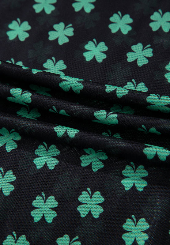 Lucky Clover Mock Neck Long Sleeve Bodysuit - MyEmpired