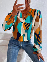 V-Neck Blouse with Lantern Sleeves - MyEmpired
