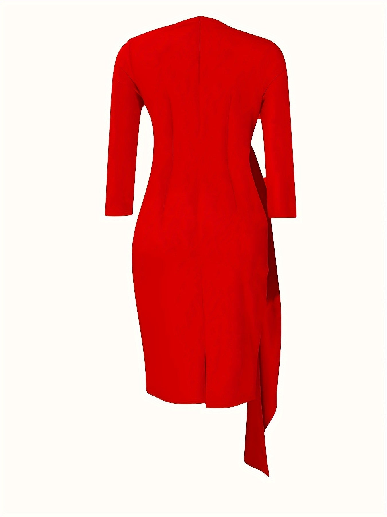 Crew Neck Sash Sheath Dress - MyEmpired