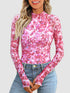 Floral Mock Neck Long Sleeve T-Shirt - MyEmpired