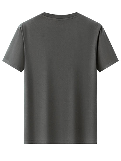 Men's 100% Cotton T-Shirt, Simple Print Design, Basic Cotton Top for Men, Suitable for Daily Summer Wear