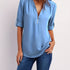 Solid V Neck Blouse - MyEmpired