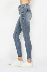 Judy Blue Full Size Tummy Control Contrast Wash Skinny Jeans - MyEmpired