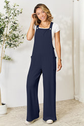 Double Take Full Size Wide Strap Overall with Pockets - MyEmpired