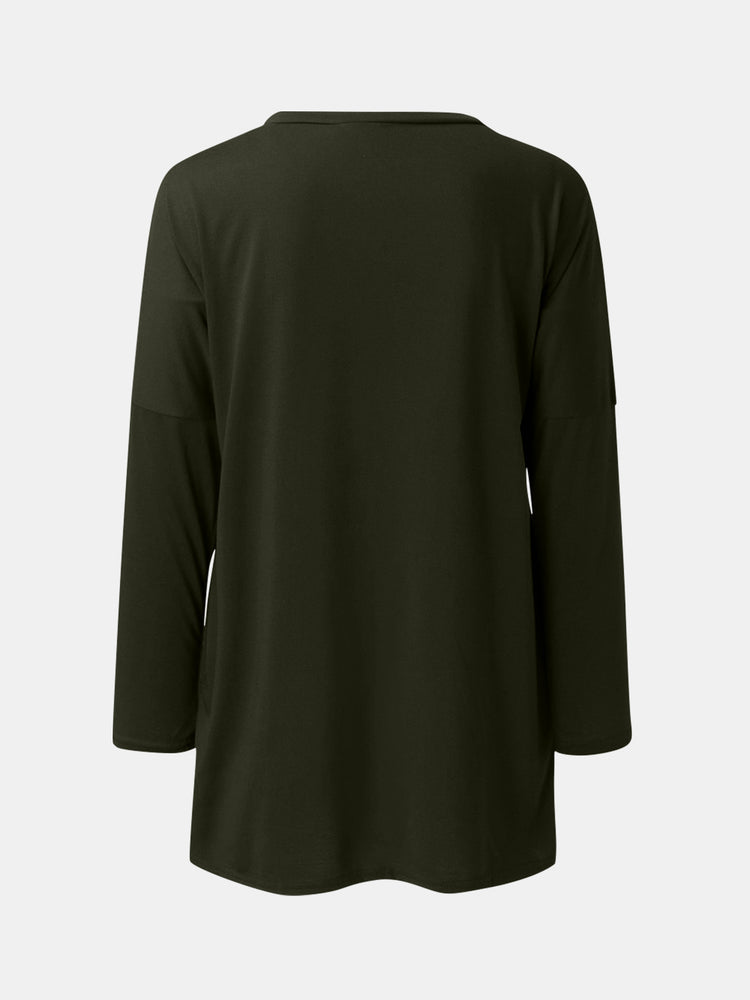 Full Size Round Neck Long Sleeve T-Shirt - MyEmpired