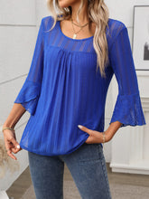 Round Neck Three-Quarter Sleeve Top - MyEmpired