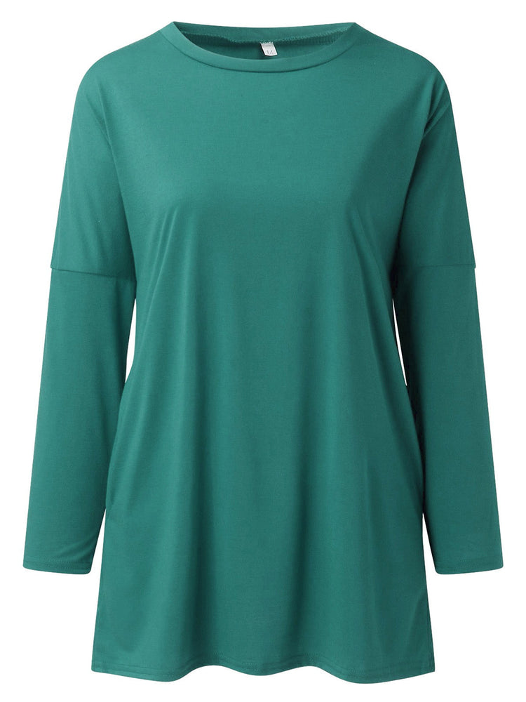 Full Size Round Neck Long Sleeve T-Shirt - MyEmpired